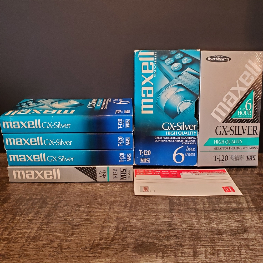 Blank VHS Tapes - Maxell GX-Silver 6 Hours